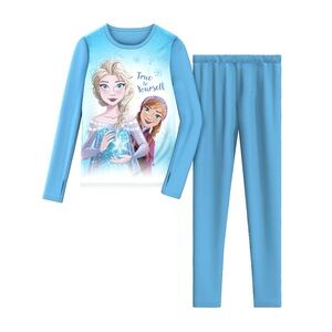 ClimateRight By Cuddl Duds Disney Frozen Girls Warm Thermal Underwear Small 6/7